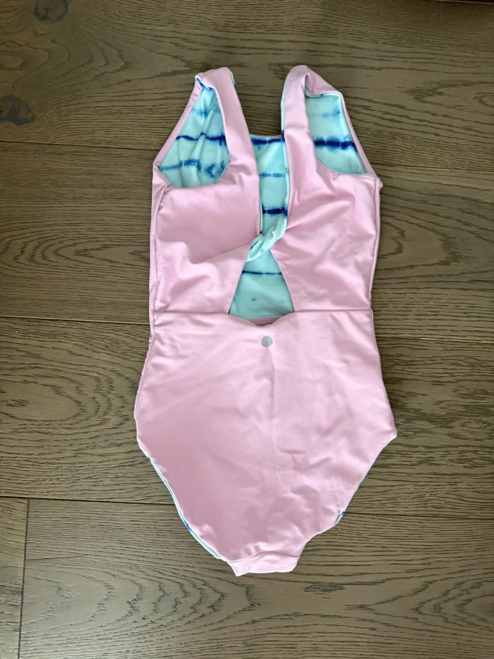 Girls Blue Tie-Dye One-Piece Swimsuit Reversible Nordstrom Zella size 8